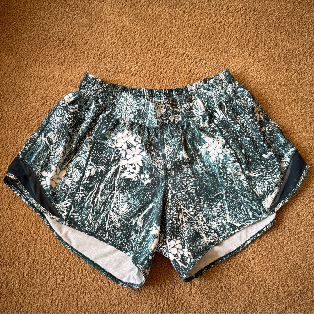 Lululemon Athletica Green and White Athletic Shorts